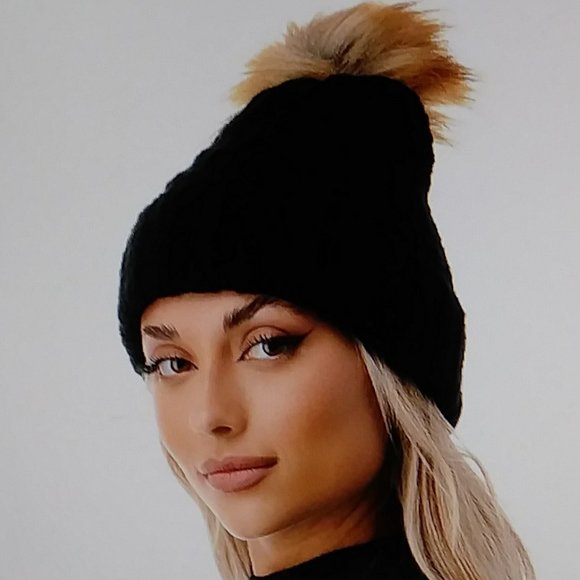 Marcus Adler Embellished Faux Fur Pom Pom Beanie - Picture 2 of 14